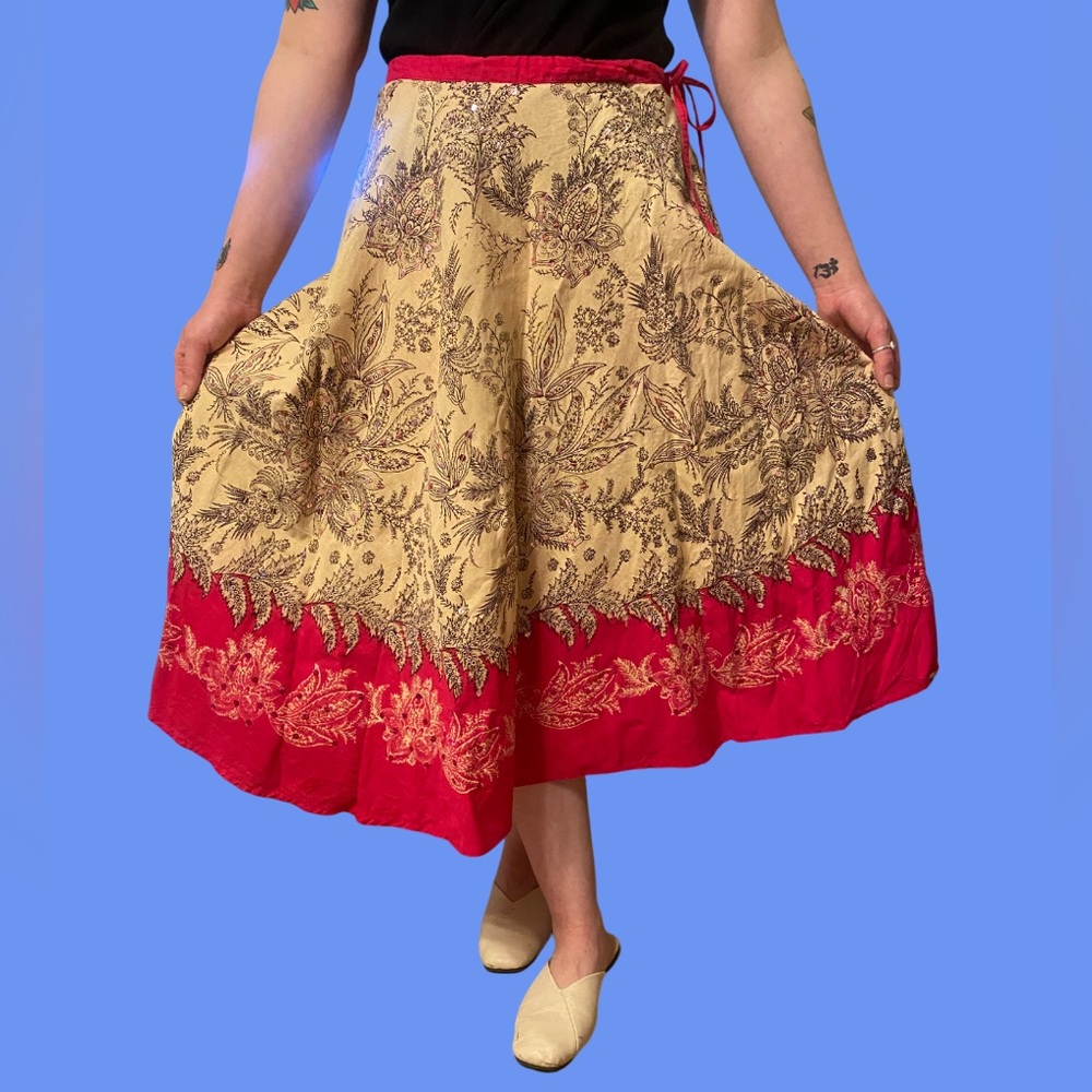 Paisley Sequin Midi Skiet